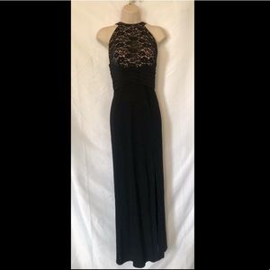 Morgan and Co. nude and lace gown